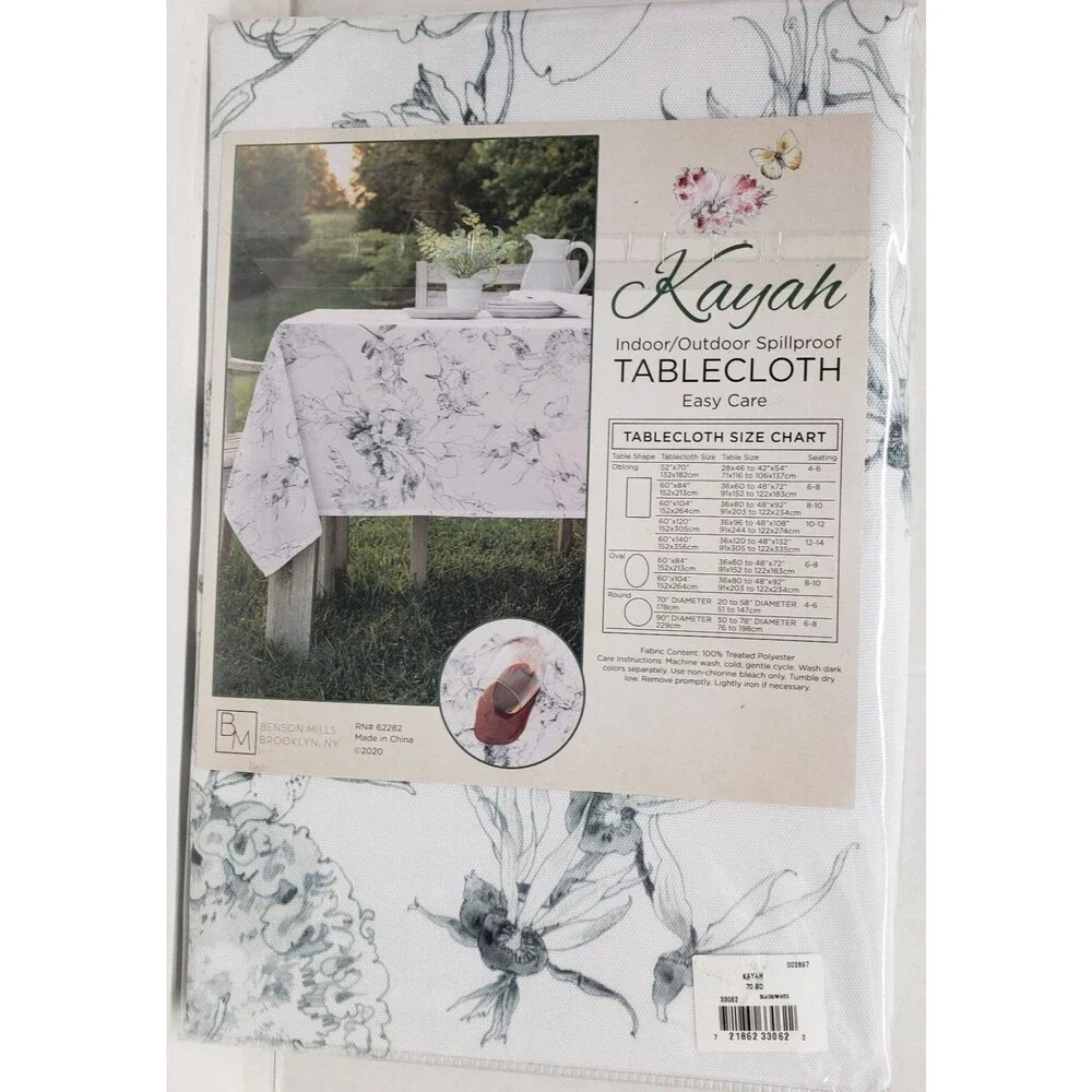 Spillproof Indoor/Outdoor Tablecloth,70